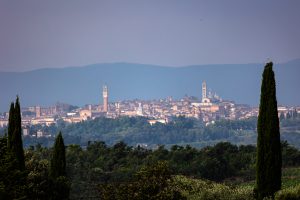Town of Siena Italy countryside in Tuscany